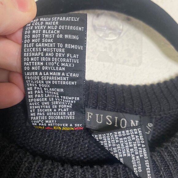 Vintage IB Diffusion Sequined Sweater Womens L Ramie Cotton Button Embellished F - Picture 8 of 13